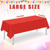 16 Pack Red Plastic Tablecloth for Rectangle Tables, Premium Decorative Red Disposable Table Cloths for Parties, Rectangle Party Table Cover for Birthday, Wedding, Christmas, Anniversary, 54 x 108Inch