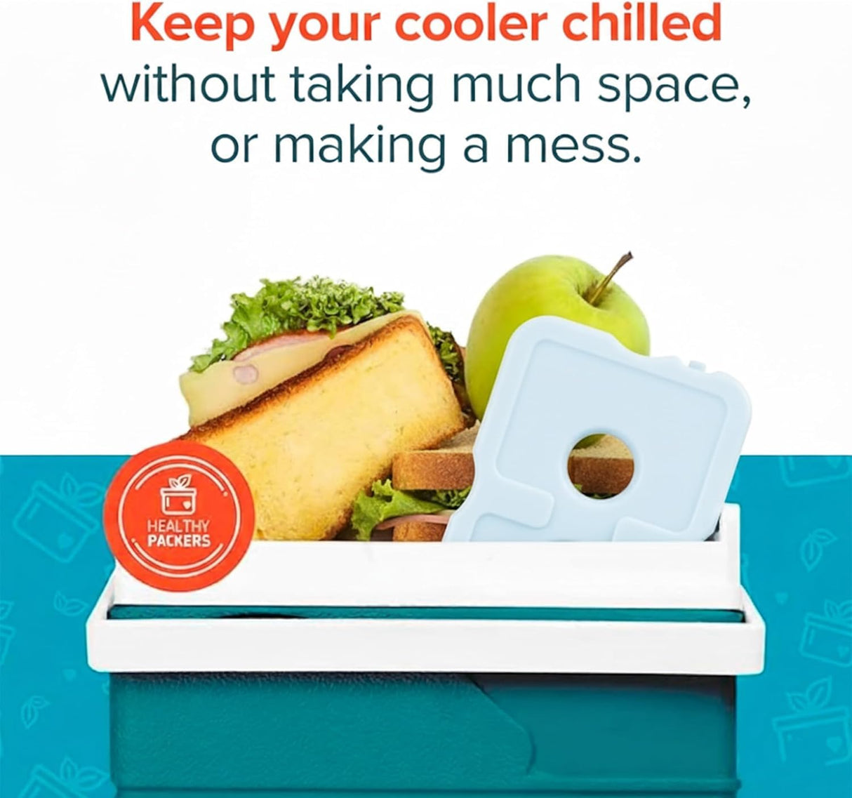 Healthy Packers Ice Packs for Lunch Boxes & Coolers - Freezer Packs - Original Cool Pack | Cooler Accessories for Beach, Camping & Fishing | Slim & Long-Lasting Reusable Ice Pack for Cooler