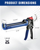 WORKPRO Caulking Gun, Hand Caulk Gun with Adjustable 9:1&18:1 Thrust Ratio