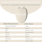 Bemis 500EC Durable Wood Toilet Seat with Easy Clean Hinges, Made in USA, Round, Biscuit