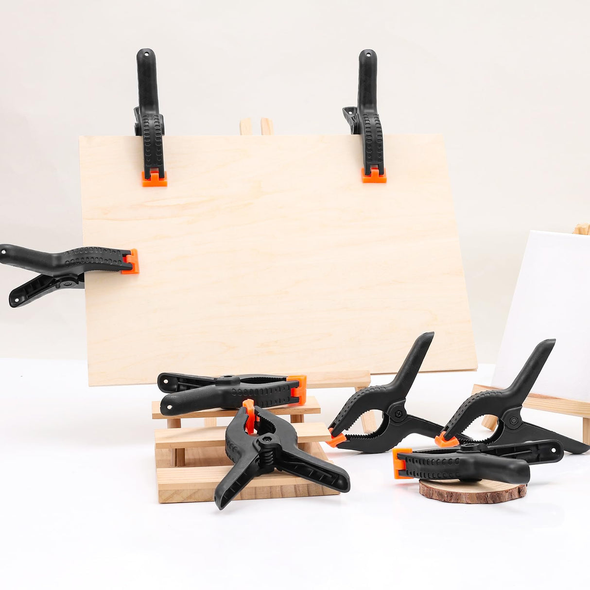 20 Pack 6 inch Plastic Spring Clamps, Black Heavy Duty Clips, Backdrop Clips, Plastic Clamps for Crafts, Backdrop Stand, Woodworking, Photography