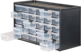 CRAFTSMAN Storage Organizer, 30 Small Drawer Modular Storage System, Easily Stackable, Plastic, Black, White (CMST40730)