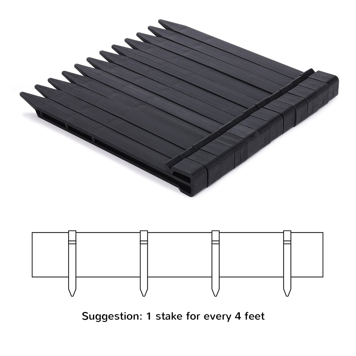 Anleolife 60ft Flexible Plastic Landscape Edging Coil with 18 Stakes