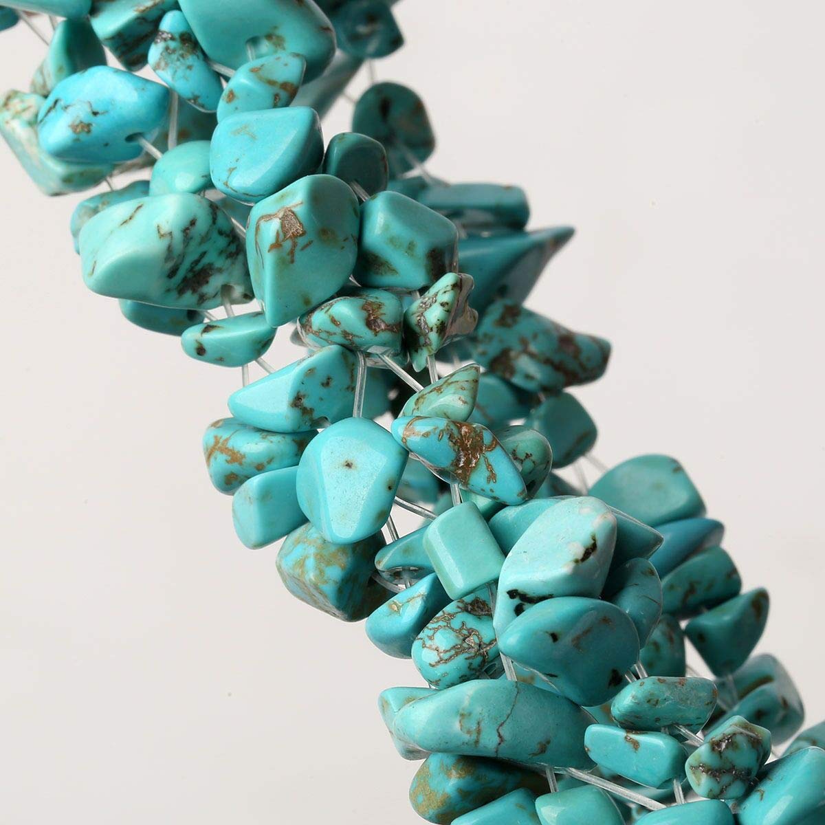 YACQ Turquoise Stretch Cuff Bracelet 5 Layer Braided Chunky Chakra bracelet Handmade Jewelry for Women Girlfriends Wife 7.5"