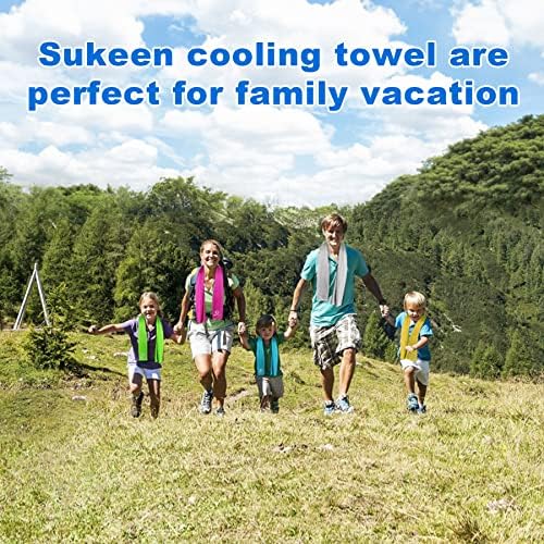 Sukeen [4 Pack] Cooling Towel (40"x12"),Ice Towel,Soft Breathable Chilly Towel,Microfiber Towel for Yoga,Sport,Running,Gym,Workout,Camping,Fitness,Workout & More Activities (Light Grey)