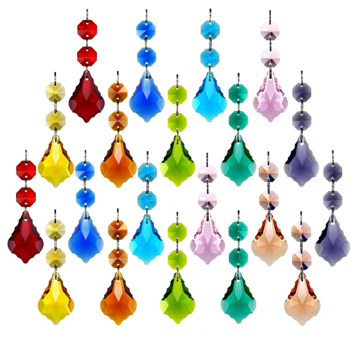 GOLDENHAITAI 20pcs 38mm Crystal Maple Leaf Chandelier Prism Replacement