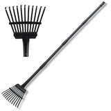 Small Rakes for Garden Beds,11 Tines Heavy Duty Metal Yard Hand Rake with 63in Adjustable Handle,Ideal Gardening Rakes for Gathering Leaves,Shrub,Dog Poop,Garden Flower Beds