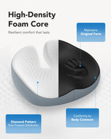 HUANUO Seat Cushion for Office Chairs, Extra Large Desk Chair Cushion for Back Pain Tailbone Pain Relief, Ergonomic Memory Foam Car Seat Cushion, Wheelchair Cushions for Long Sitting, Anti-Slip Bottom