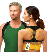 Posture Corrector Back Brace for Women & Men - Adjustable Straps for Neck & Shoulder Comfort, Breathable Upper Back Straightener, Invisible Under Clothes, Comfortable Ergonomic Design (28-48") (28-48")