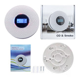 Exhaust Alarm with Visual LCD Display Double Transducer Detection Structure Loud 85dB for Indoor Observing Battery Propelled Exhaust Together