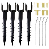 4 x 4 No-Dig Ground Anchor Post Holders, 27" Screw-in Stakes, 4 Pack