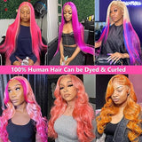 CGCFOYM Blonde 613 Lace Front Wig Human Hair 13x4 HD Transparent Straight Pre Plucked Frontal Wigs 180% Density