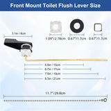 Hygie Rinse Universal Front Mount Metal Toilet Handle Replacement Kit Compatible with American Standard/Mansfield/Gerber/TOTO, Toilet Tank Flusher Lever with Bead Flapper Chain, Oil Rubbed Bronze