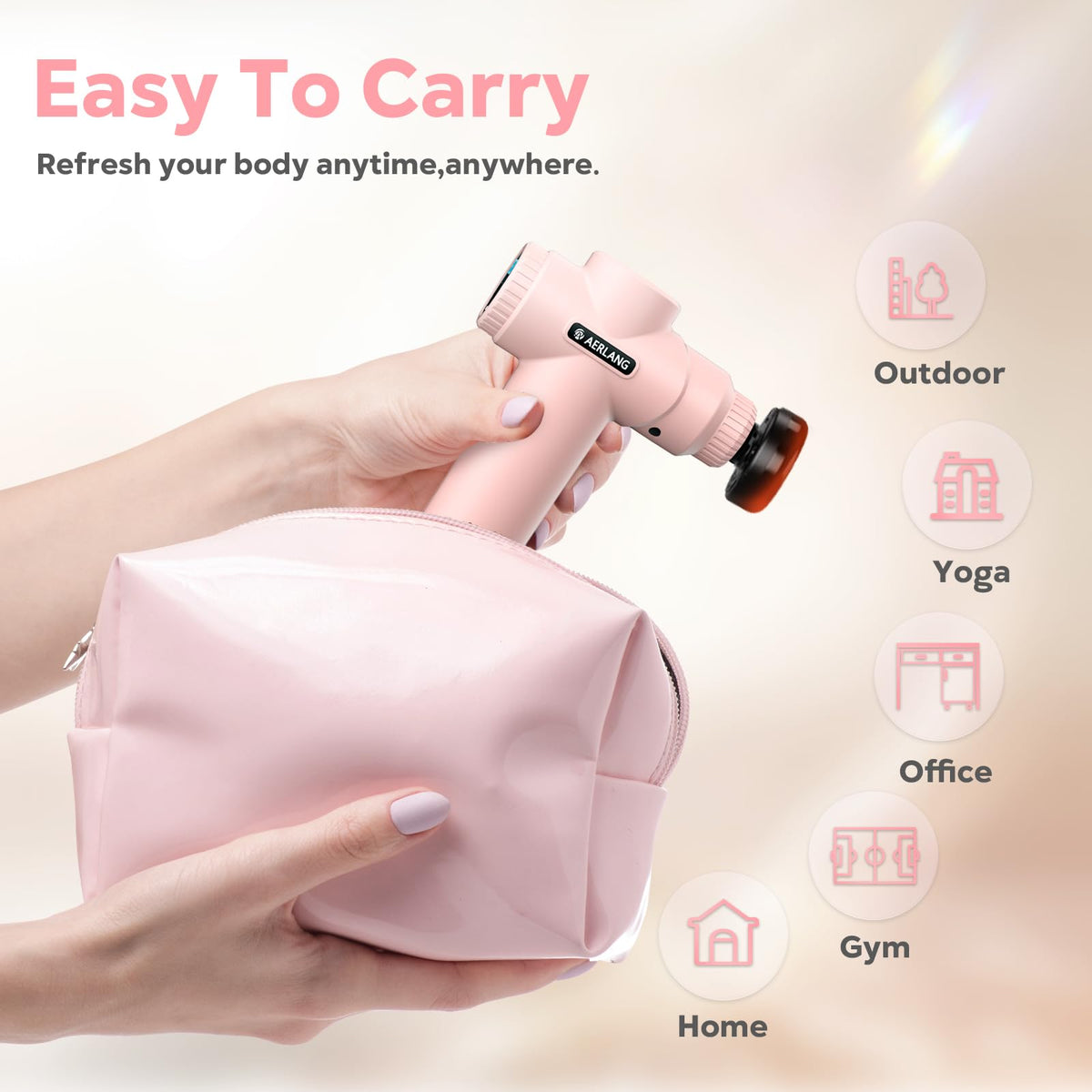 AERLANG Christmas Gift for Women Massage Gun with Heat deep Tissue Pink