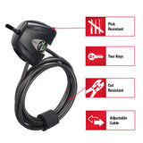 Master Lock Black Python Steel Cable Lock with Keys, Heavy Duty Anti-Theft Trail Camera and Kayak Locking Cable, 2 Pack, 8417T