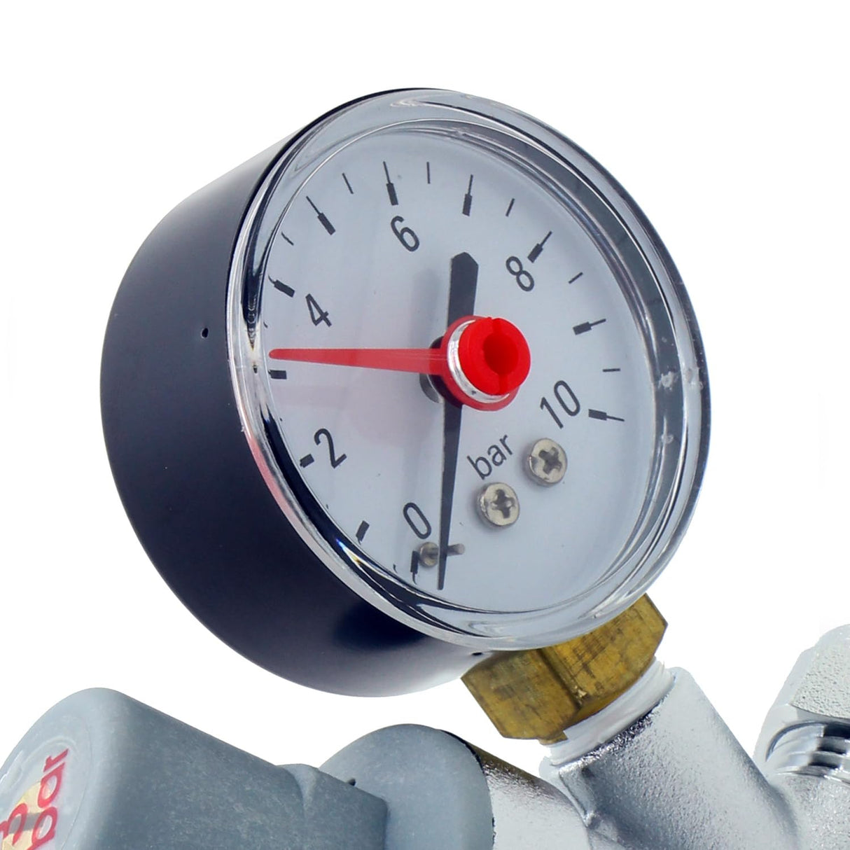 Unvented Components Europe Pressure Reducing Valve with Gauge, Model UN-42-3, 15mm, Adjustable 1-6 Bar, Chrome/Black