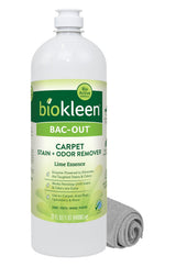 Biokleen Bac-Out Natural Stain Remover for Clothes - Use on Laundry, Diapers, Wine, Carpets, and More, Enzymatic, Plant-Based, 32 Oz With Micro-Fiber Cleaning Towel Included