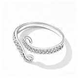 BISAER Adjustable Octopus Ring Stackable Silver Rings For Women Non Tarnish