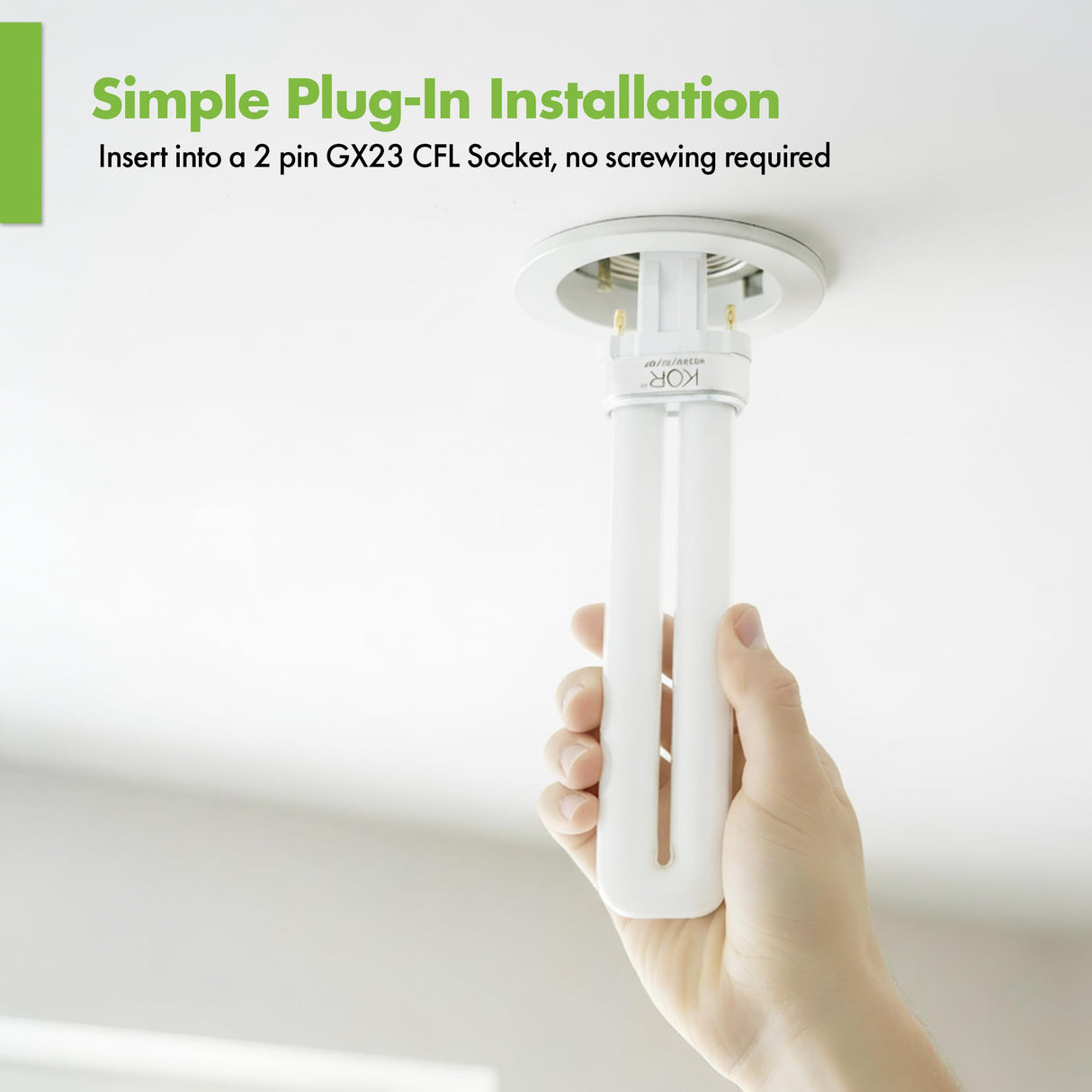 (Pack of 4) 13W CFL Light Bulbs – Single Tube, 2-Pin GX23 Base, 5000K Bright White – Compatible with Sylvania CF13DS/850, Philips PL-S 13W/850, GE F13BX/850