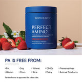 BodyHealth PerfectAmino Powder - BCAA and EAA Powder for Pre and Post Workout - Amino Acid Energy Drink for Men and Women to Support Lean Muscle and Recovery - Strawberry - 60 Servings