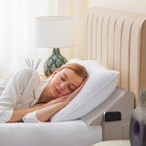 Bedluxe King Bed Wedge Pillow for Headboard, Wedge Pillow Headboard, Bed Gap Filler - Fill The Gap (0-7")(Gray, 76"x10"x6")