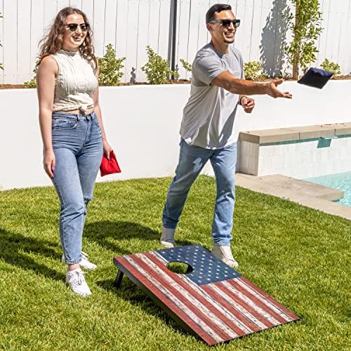 GoSports Portable Cornhole Sets, 8 Styles – Choose 4 x 2 ft or 3 x 2 ft - Boards Include 8 Bean Bags, Travel Case, and Game Rules