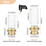 NUPTIO Hurricane Glass Candle Holders for Pillar - Matte Gold - Set of 2