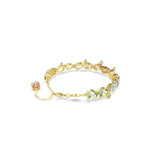 Swarovski Gema Tennis bracelet, Mixed cuts, Multicolored, Gold-tone finish