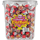 Atomic Fireballs Cinnamon Flavored Candy, 240 Individually Wrapped Pieces, 4.05 Pound Tub