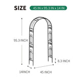 SCENDOR Metal Garden Arbor Wedding Arch 95.3" H x 45" W, Heavy Duty Rustproof Iron Pergola Trellis for Climbing Plants Outdoor Garden Patio Pathway Lawn Ceremony Party Decoration