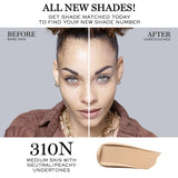 Lancôme Teint Idole Ultra Wear Buildable Full Coverage Foundation - Longwear & Waterproof - Natural Matte Finish - 310N (Medium Skin with Neutral/Peachy Undertones), 1 Fl Oz