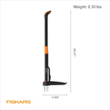 Fiskars Deluxe Stand-Up Weed Puller Tool, 4 Serrated Stainless Steel Claws