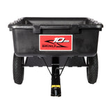 Brinly 10 cu.ft. 650lb Heavy Duty Tow-Behind Poly Utility Cart & Dump Trailer with Magnetic Hitch Pin & Compression Molded Bed