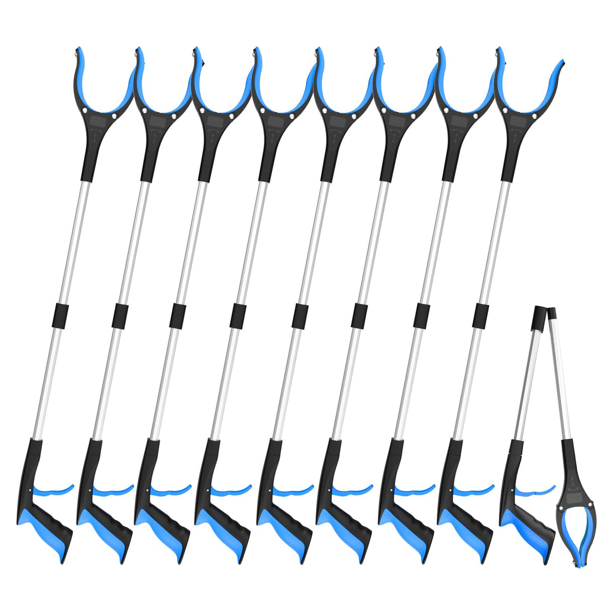 8 Pack 32 Inch Grabber Reacher Tool, Heavy Duty Lightweight Trash Picker Upper Grabber for Elderly Assist, Easy-Grip Non-Slip Handle, Multi-Use Home Outdoor Community Cleanup Mobility Aid Tool
