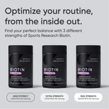 Sports Research Extra Strength Vegan Biotin (Vitamin B) Supplement with Organic Coconut Oil - Supports Keratin for Healthier Hair & Skin - Great for Women & Men - 2,500mcg, 120 Veggie Softgel Capsules