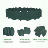 EEOCWF 20 Pcs Garden Edging Border, 10.5ft Plastic No Dig Landscape Borders, 5.3 inch Tall Interlock Decorative Gardens Fences Edging, Flexible Lawn Flower Bed Border, for DIY Patio Walkway Yard