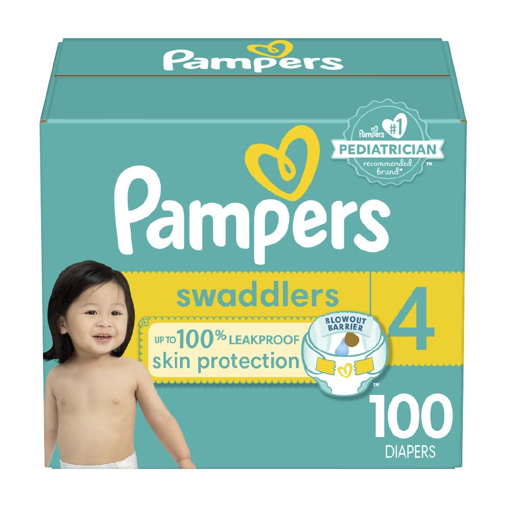 Pampers Baby Diapers - Swaddlers - Size 4, 66 Count, Ultra Absorbent Disposable Infant Diaper