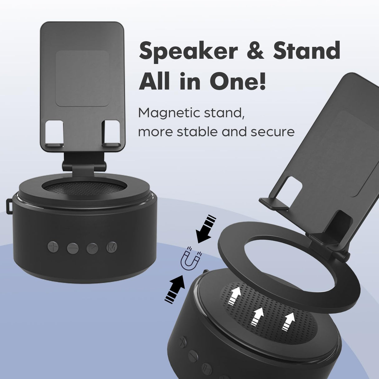 Gifts for Men Dad Him Husband Christmas - Bluetooth Speaker with Phone Stand - Anniversary Birthday Gift for Teen Boy Boyfriend Women, Mens Stocking Stuffers - Ideal for Home/Kitchens/Outdoor/Desk