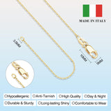 WishChic 18k Gold Plated Chain Necklace for Women, 1.1mm Dainty Cable Chain Gold Chain for Women Sturdy & Non Tarnish Gold Necklace Women, 20 Inches