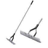 YEELOR Thatch Rake with 15‑inch Rake Head and Long Handle