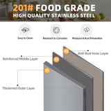 JFHID 48"x18" Stainless Steel Table with Wheels, Backsplash and Knife Blocks, Prep Tables for Commercial Kitchen Steel Countertop Work Table Workbench for Home Restaurant Garage