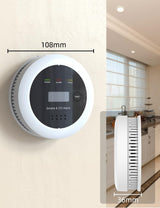 UxmCruxial Smoke Detector Carbon Monoxide Detector Combo, 2 in 1 Smoke and Carbon Monoxide Alarm with Display 85dB Alarm Replaceable Battery Fire Alarm CO Detector for Kitchen,Office