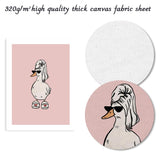 Dazzlewall Funny Duck Wall Art, Pink Cool Sunglass Goose Wall Artwork Print Minimalist Animal Bathrobe Painting for Bathroom Bathtub Toilet Decor, 12x16 in Unframed