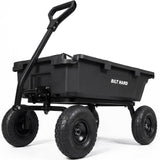 BILT HARD 900 lbs Poly Garden Dump Cart, 5 Cu.Ft Wheelbarrow Cart with 10" All Terrain Wheels & Quick-Release System, Heavy Duty Utility Wagon for Yard, Farm & Garden
