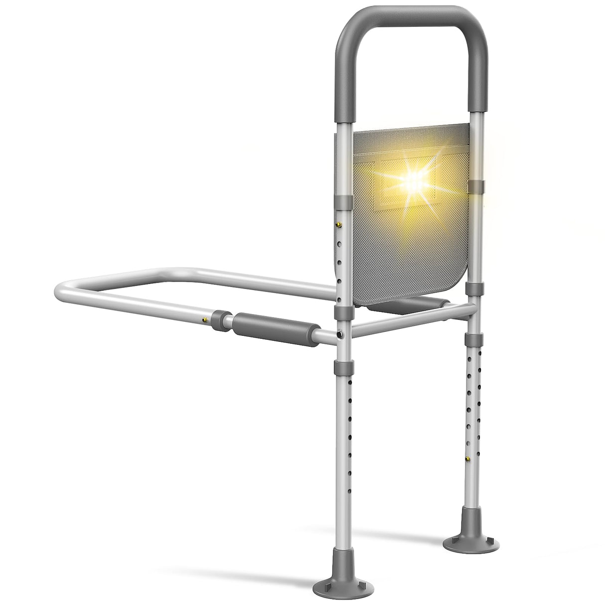 Bed Rails for Elderly Adults Safety: with Motion Sensor Light & Storage Bag -Adjustable Bed Assist Rail for Seniors - Side Bed Rail Handle Support Bar Guard Rails - Fit King Queen Full Twin Bed