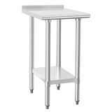HARDURA Stainless Steel Commercial Work Table Prep Work Metal Table 24×18 Inches with Undershelf and 2" Backsplash Heavy Duty NSF 430 for Kitchen Food Prep