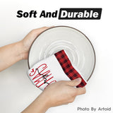 Artoid Mode Red Black Snowman Christmas Kitchen Towels Set of 4 18x26 Inch
