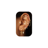 ORAZIO Small Hoop Stud Earrings Stacks for Women Gold Plated Huggie Hoops