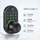 Keypad Smart Door Lock with Knob, Yamiry Keyless Entry Digital Lock with Handle, Fingerprint Electronic Knob for Front Door