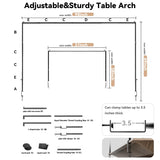 SHIJING Over The Table Rod Stand with Clamps Adjustable Length Black Table Arch 28"-69" Tall 30"-98" Length Arch Hanging, for Wedding Birthday Party Halloween Christmas Party